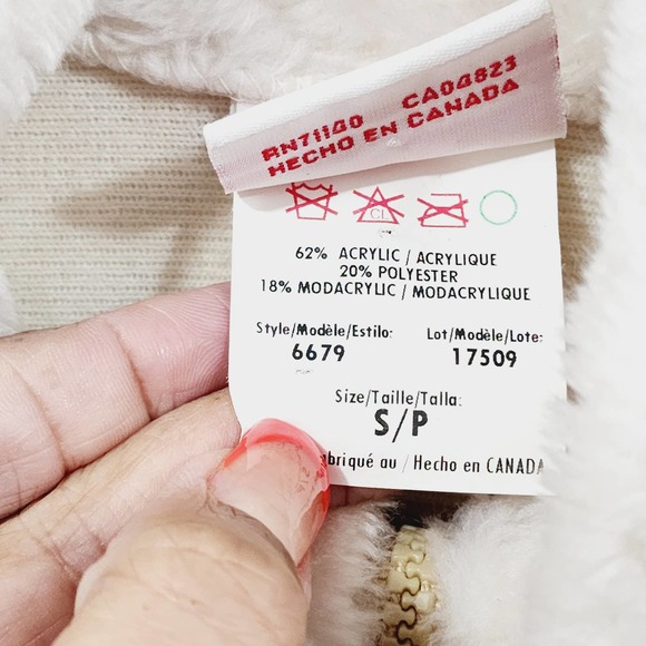 Milton Funwear Unisex Full Zip Fleece Jacket Cream Beige Mens Womens Size S - Picture 4 of 14